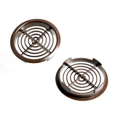Image of Merriway BH07432 (10 Pcs) Louvred Soffit Vent Push In Roof Disc Fascia, Brown to Fit 70 mm Hole Pack of 10 Pieces