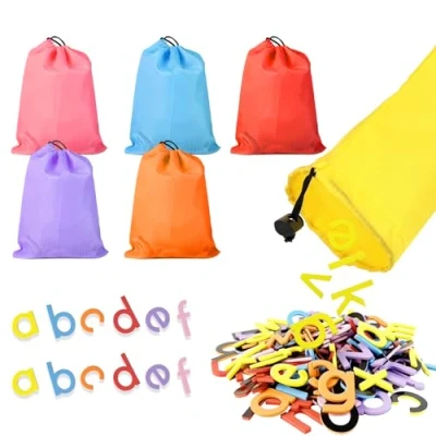 Image of Magnetic Letters Colour Sorting Toys, HOSHINO 162 Pcs Alphabet Fridge Magnets, Educational Spelling Learning Games ABC Letter for Children Toddler Preschool (6 Set)
