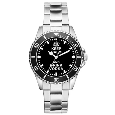Image of KIESENBERG Keep Calm and Drink Vodka Watch Men Jewelry Glass Wein Gift Present for 2040