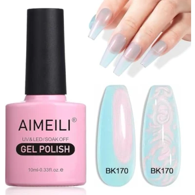 Image of AIMEILI Pearl Shell Gel Nail Polish, Polarized Glitter Shimmer Polish UV LED Soak Off Art Varnish Manicure Gift (170) 10ml