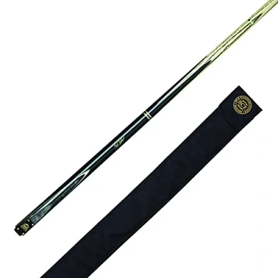 Image of BCE Unisex Her 400 Heritage 2 Piece Mark Selby Cue with Matching Grain 145cm 9 5mm Tip, black butt/ natural wood shaft, 57 UK