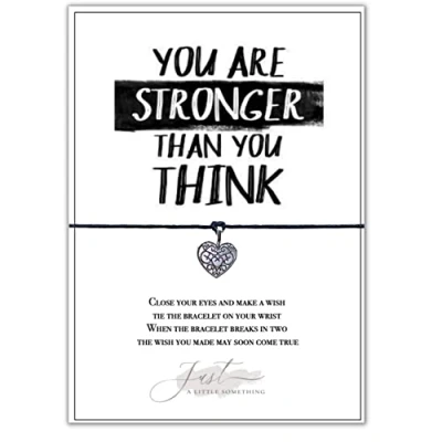 Image of Just A Little Something You Are Stronger Than Think Wish Bracelet A6 Silver Gift