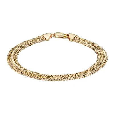 Image of Carissima Gold Women&#039;s 9ct Yellow Curved Curb Bracelet of 19cm/7.5&quot;