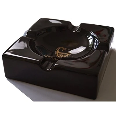 Image of GERMANUS Large Cigar Ashtray Monument II Black/Gold, 22 X 6.5 CM