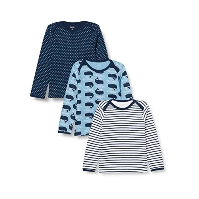 Image of Care Baby Langarmshirts aus weicher gerippter Baumwolle, 3er Pack Deep Skye Blue (720), 56