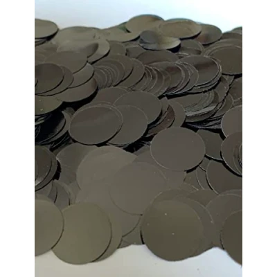Image of Black Metallic Shiny Confetti, 1.5cm, 20g (2 pack)