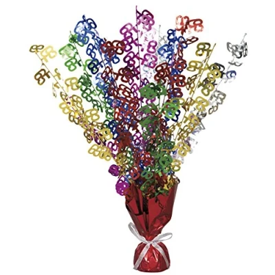 Image of Unique Party 21415 Glitz Multi coloured 65th Birthday Balloon Weight Centrepiece