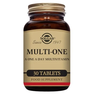 Image of Solgar Multi One a Day Multivitamin Tablets 30 Supply for Energy, Immunity, Mental &amp; Cognitive Health Includes Vitamin B12, D2 Pantothenic Acid Suitable Vegans