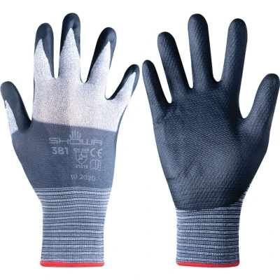 Image of SHOWA 381 Nitrile Coated Work Glove, Grey, XL