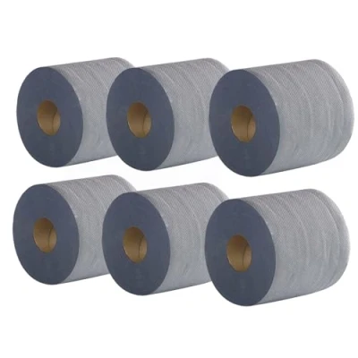 Image of 2Work Centrefeed Roll 2 Ply 100M Blue (Pack of 6) 2W03010