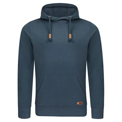 Image of riverso RIVJulian Men&#039;s Hoodie Regular Fit Pullover Pockets Streetwear Cross Over Collar Basic Hooded Sweatshirt Sportswear Grey Green Red Blue Beige Black S M L XL 2XL 3XL 4XL 5XL, Turpid