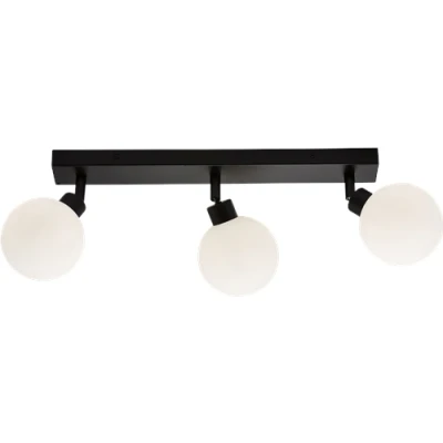Image of KnightsBridge 230V IP44 G9 Triple Bar Spotlight with Round Frosted Glass Matt Black