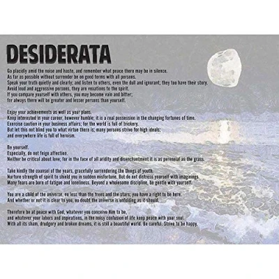 Image of Wee Blue Coo Desiderata Ehrmann Go Placidly Amid Noise Haste Quote Typography Art Print Poster Wall Decor 12X16 Inch