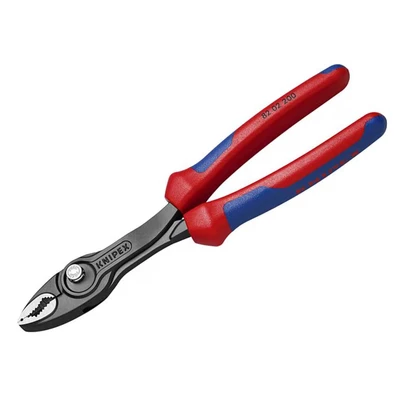 Image of Knipex TwinGrip Slip Joint Pliers black atramentized, with multi component grips 200 mm 82 02 SB