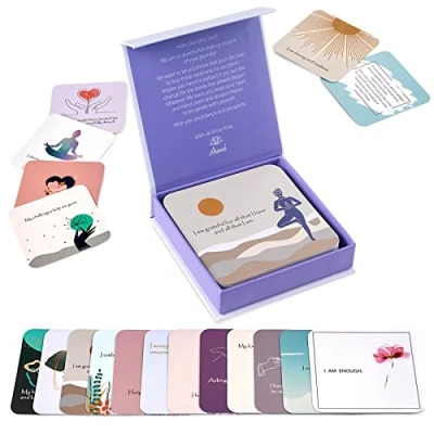Image of Positive Affirmations Cards for Women Motivational with Thought Provoking Questions, Daily Mindfulness Cards, Inspirational Meditation