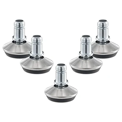 Image of kwmobile Replacement Office Chair Gliders (Set of 5) 11mm (7/16&quot;) Stem Bell Glide Glider Feet Replacements for Castor Wheels Silver Black