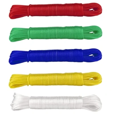 Image of IDEA HOME Washing Line Rope CRISTAL 20m Clothes Lines for Outside Heavy Duty Plastic Outdoor Robust made of Polyester Core and Coating, Assorted Colours