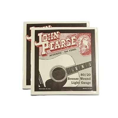 Image of John Pearse Acoustic Strings 80/20 Bronze Light 12 53 2 Pack Bundle