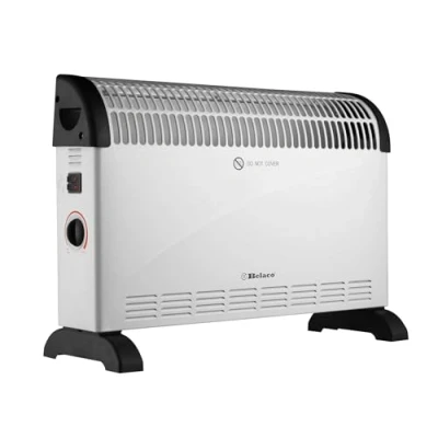 Image of Belaco 2000W white Electric Portable Convector heater 3 adjustable heat settings fast heating space including wall bracket Manual Thermostat Black BS plug
