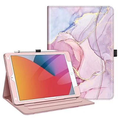Image of FINTIE Case Compatible with iPad 10.2 Inch 9th Generation 2021 / 8th Gen 2020/7th 2019, Multi Position Cover Auto Sleep/Wake Corner Protection, Glorious Marble