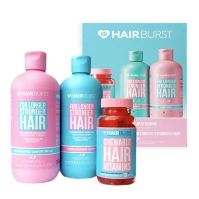 Image of HAIRBURST Shampoo, Conditioner &amp; Chewable Vitamin Bundle All Natural Hair Growth For Longer, Stronger