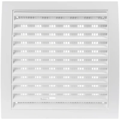 Image of Vent Systems 190 x mm / 7.5 Inch White Square Louvered Air Supply Cover with Slider Dryer, Conditioner Cover, HVAC Exhaust Ventilation Grille for Bathroom, Home, Kitchen