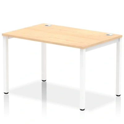 Image of Impulse Bench Single Row 1200 White Frame Office Desk Maple