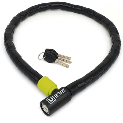 Image of URBAN UR5200 Phyton Cable Lock, Reinforced Steel with Very Flexible Articulated Shielding, High Security Anti Theft Armored for Motorcycle, Electric Bicycle, Scooter, 200cm/6,5ft
