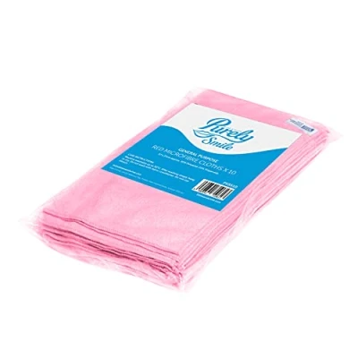 Image of Blake &amp; White Purely Smile Microfibre Cloths Red Pack of 10 36 x 36cm