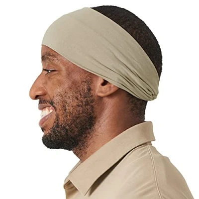 Image of Multiuse Headband Hair Wrap for Women &amp; Men, Casual Headwear Wide Gym Dark Grey