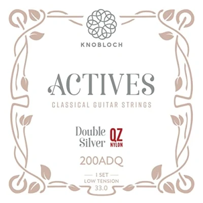 Image of KNOBLOCH Strings Spanish Guitar 200ADQ Actives Double Silver &amp; QZ Nylon Medium Low Tension 30.0 Bright Bass, Lyrical Trebles Flamenco and Classical String Set