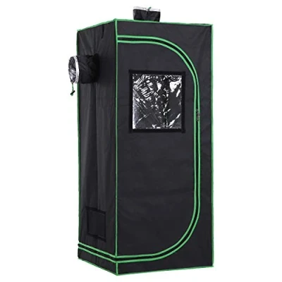 Image of Outsunny Mylar Hydroponic Grow Tent with Adjustable Vents and Floor Tray for Indoor Plant Growing, 60 x 140cm