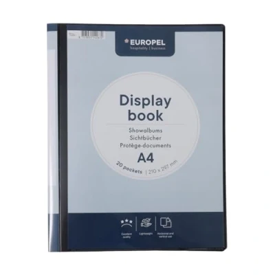 Image of HF2 A4 Front View Display Book with 20 Pockets Black