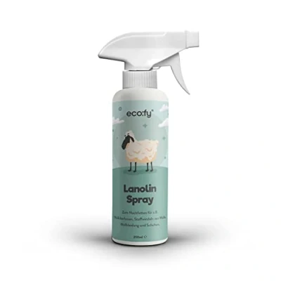 Image of eco:fy Lanolin Spray Liquid Wool Grease for Regreasing Clothes, Trousers and Shoes, Pesticide free Organic Sheep, Fast Care (250 ml)