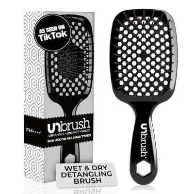 Image of FHI HEAT Unbrush Wet &amp; Dry Vented Detangling Hair Brush, Black