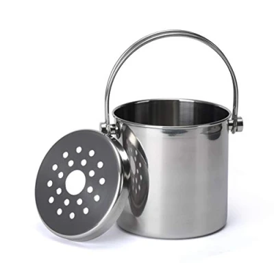 Image of HAPPYGOU Premium Stainless Steel Ice Bucket with Strainer &amp; Tong