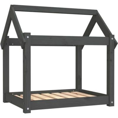 Image of vidaXL Dog Bed Grey 71x55x70 cm Solid Wood Pine