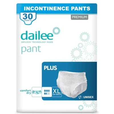 Image of Dailee Pants Plus XL 30x Incontinence Pants, Adult Nappies High Absorbency Diaper Pull Up 30 Disposable Protective Underwear for Men and Women