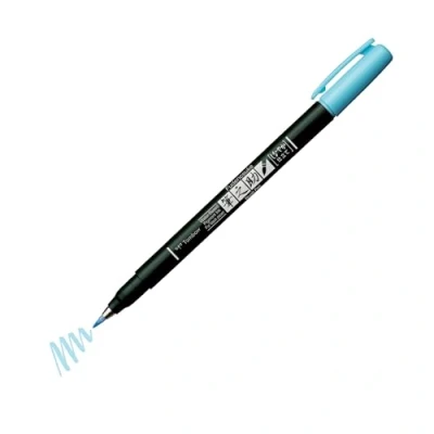 Image of Tombow Brush Pen Fudenosuke pastel for black paper, light blue