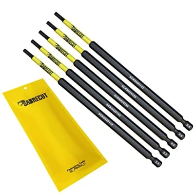 Image of 5 x SabreCut SCRH25152_5 152mm H2.5 Hex Magnetic Impact Screwdriver Driver Bits Set Single Ended Heavy Duty Compatible with Dewalt Milwaukee Bosch Makita and Others