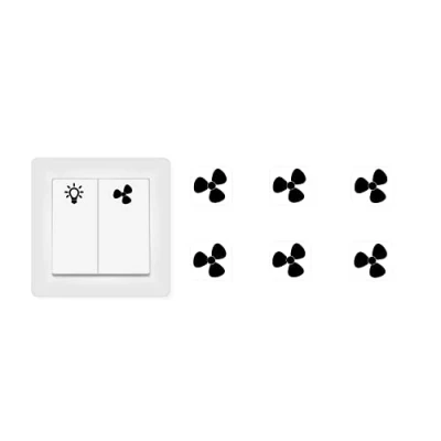 Image of Switch Sticker Set of 6 Fan Stickers Also Suitable for Smart Home (RP51) (14 mm)