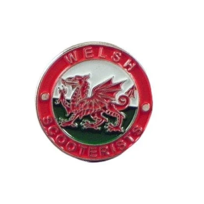 Image of Metal Enamel Pin Badge Brooch Wales Scooter Mod Vespa Lambretta Welsh Dragon