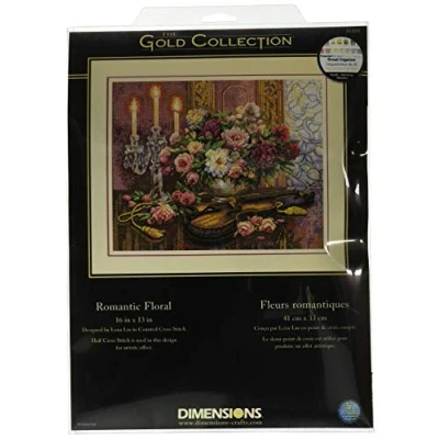 Image of Dimensions 35185 Romantic Floral, Beige, 16 x 13 (41 33 cm)