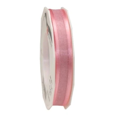 Image of C.E. Pattberg Präsent Marseille Wired Organza Ribbon Light Pink 15 mm width, 25 m length