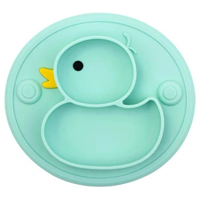 Image of Silicone Divided Toddler Plates Portable Non Slip Suction for Children Babies and Kids BPA Free FDA Approved Baby Dinner Plate