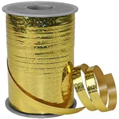 Image of Präsent Holly Curling Ribbon Gold 200 M roll 10 mm Width