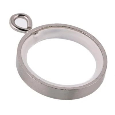 Image of Lister Cartwright 19 mm Curtain Rings Brushed Steel Metal (Premium with Insert(10x Rings))