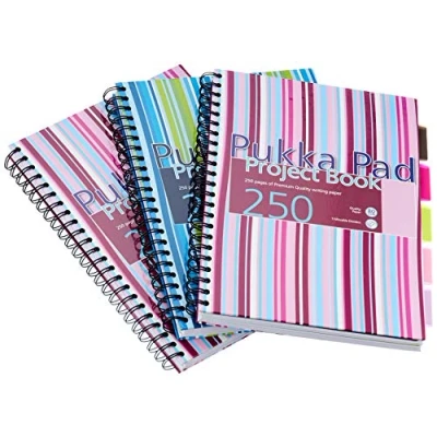 Image of Pukka Pads A4 Case Bound Project Book Pink/ Blue (Pack of 3)