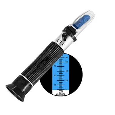 Image of Hand held Alcohol Refractometer,V·RESOURCING 0 80% Content Measurement Tool Tester for Spirits Distilled Ethanol with Water Like Whiskey, Brandy, Vodka