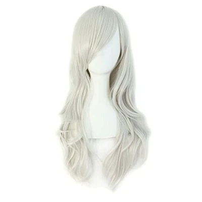 Image of MapofBeauty 28&quot; 70cm Long Curly Hair Ends Costume Cosplay Wig (Silver Gray)